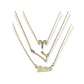 Collar Multicapa 3 En 1 Colgantes Zodiaco Constelaciones baño de oro 14kl - Miniatura 1