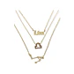 Collar Multicapa 3 En 1 Colgantes Zodiaco Constelaciones baño de oro 14kl - Miniatura 23