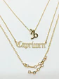 Collar Multicapa 3 En 1 Colgantes Zodiaco Constelaciones baño de oro 14kl - Miniatura 35