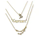 Collar Multicapa 3 En 1 Colgantes Zodiaco Constelaciones baño de oro 14kl - Miniatura 39