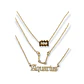 Collar Multicapa 3 En 1 Colgantes Zodiaco Constelaciones baño de oro 14kl - Miniatura 41