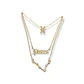 Collar Multicapa 3 En 1 Colgantes Zodiaco Constelaciones baño de oro 14kl - Miniatura 45