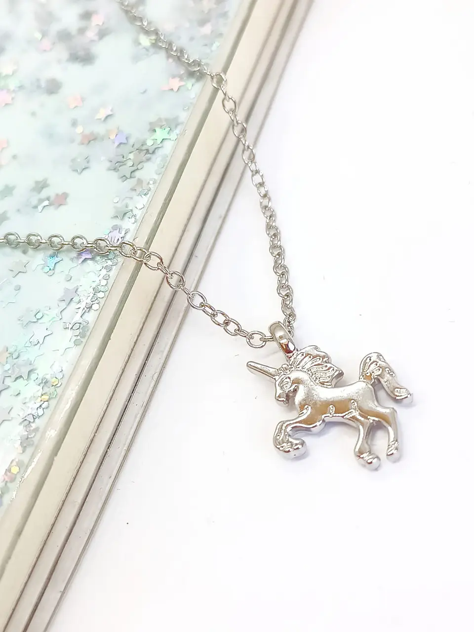 Colgante Unicornio Plateado Dorado baño de oro Niñas Mujeres 5