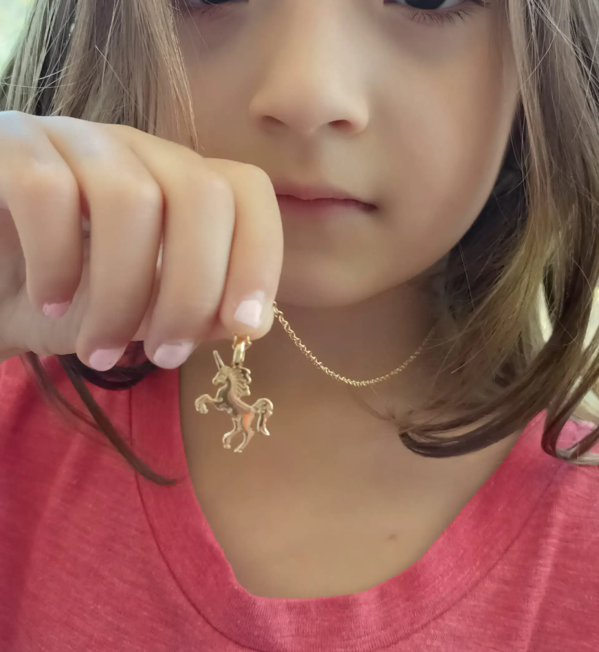 Colgante Unicornio Plateado Dorado baño de oro Niñas Mujeres 14