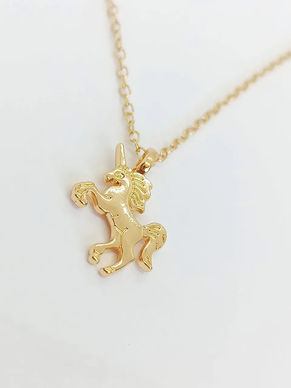 Colgante Unicornio Plateado Dorado baño de oro Niñas Mujeres 12