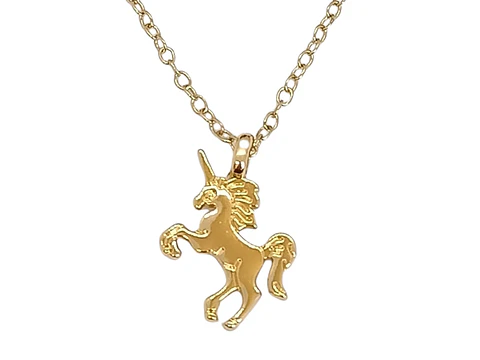 Colgante Unicornio Plateado Dorado baño de oro Niñas Mujeres