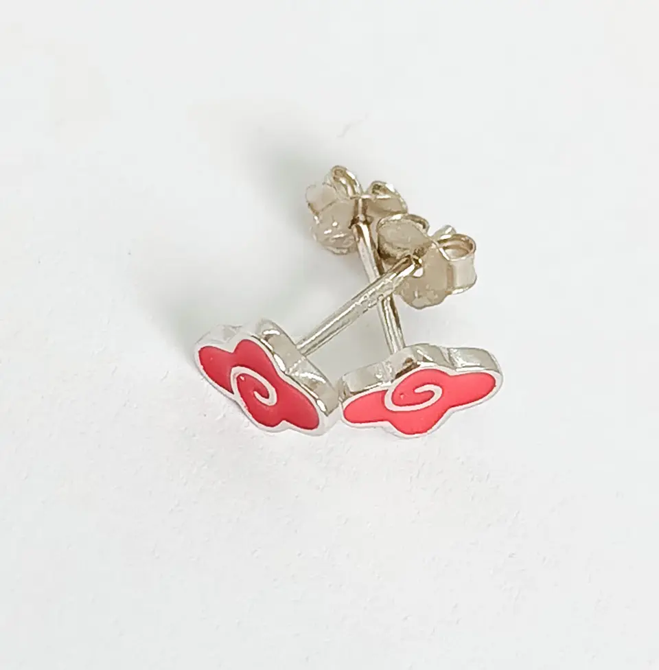 Aros Nube Roja De Akatsuki Naruto Plata 925 Cosplay  9