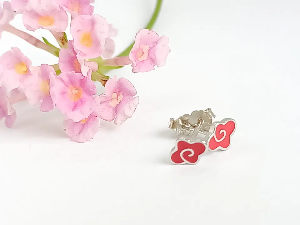 Aros Nube Roja De Akatsuki Naruto Plata 925 Cosplay  10