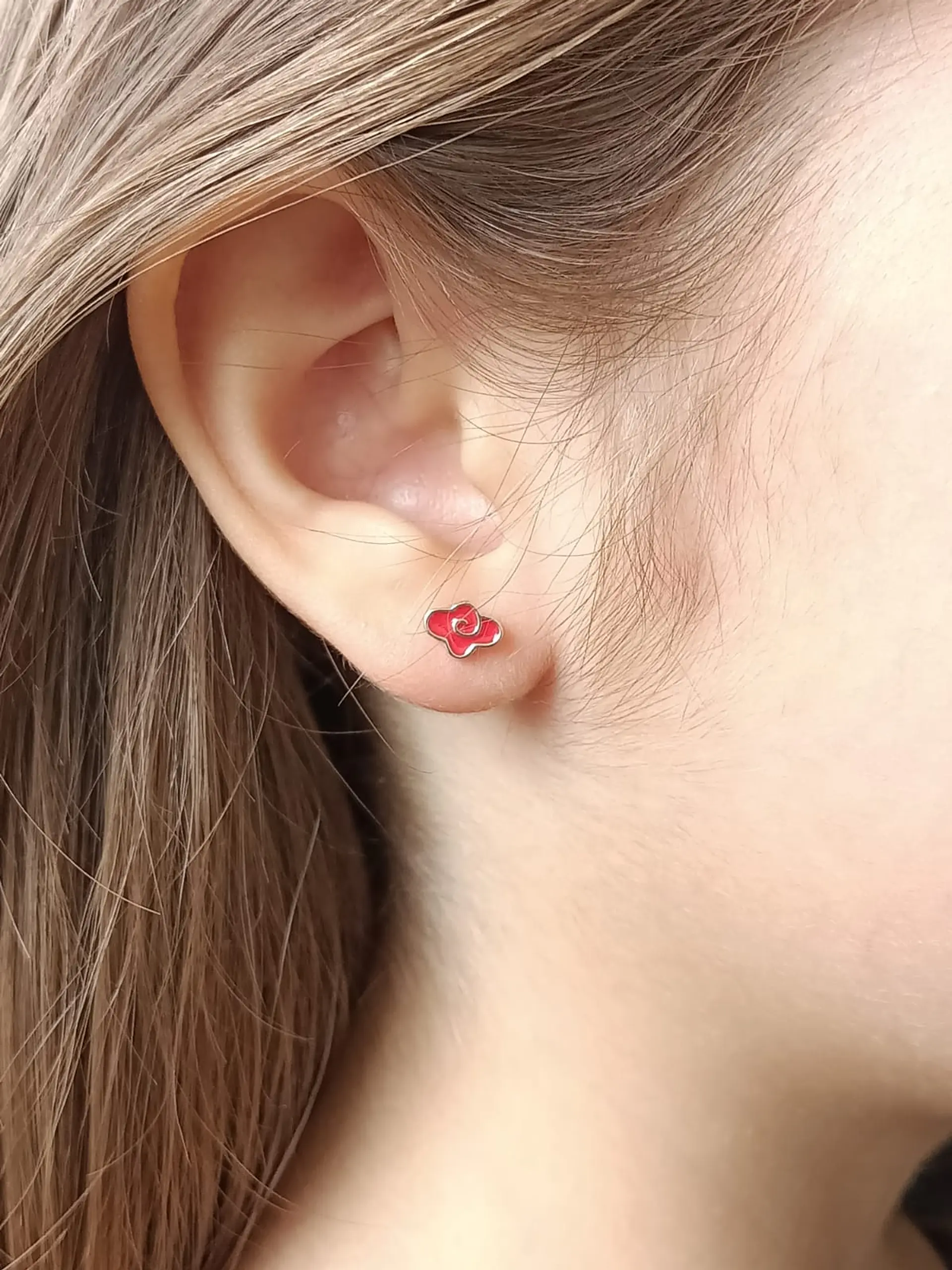 Aros Nube Roja De Akatsuki Naruto Plata 925 Cosplay  5