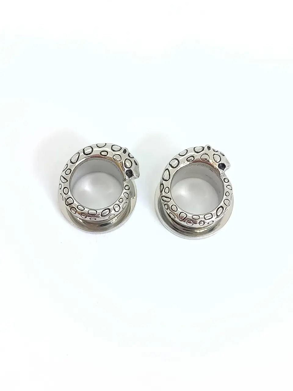 Aros Expansores Oreja Tribal Leopardo Cheeta 10 mm y 12mm Acero Tunel Plug dilatadores 2