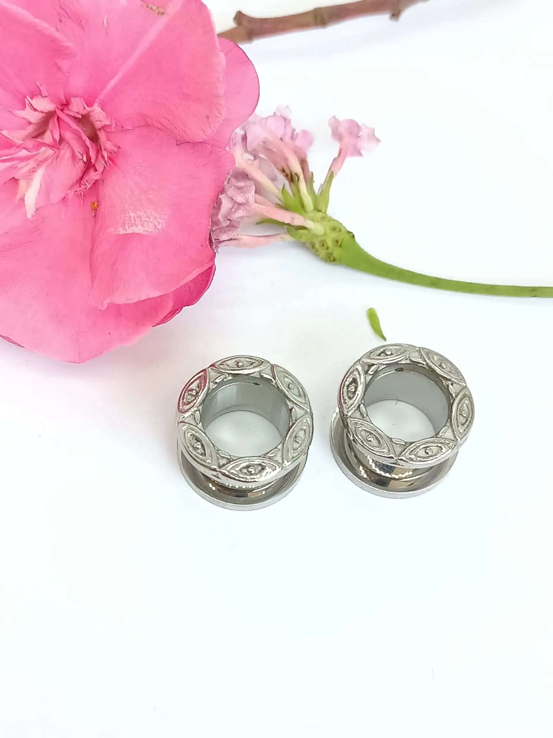 Aros Expansores Oreja Figura Tribal 10 mm y 12mm Acero Tunel Plug 5