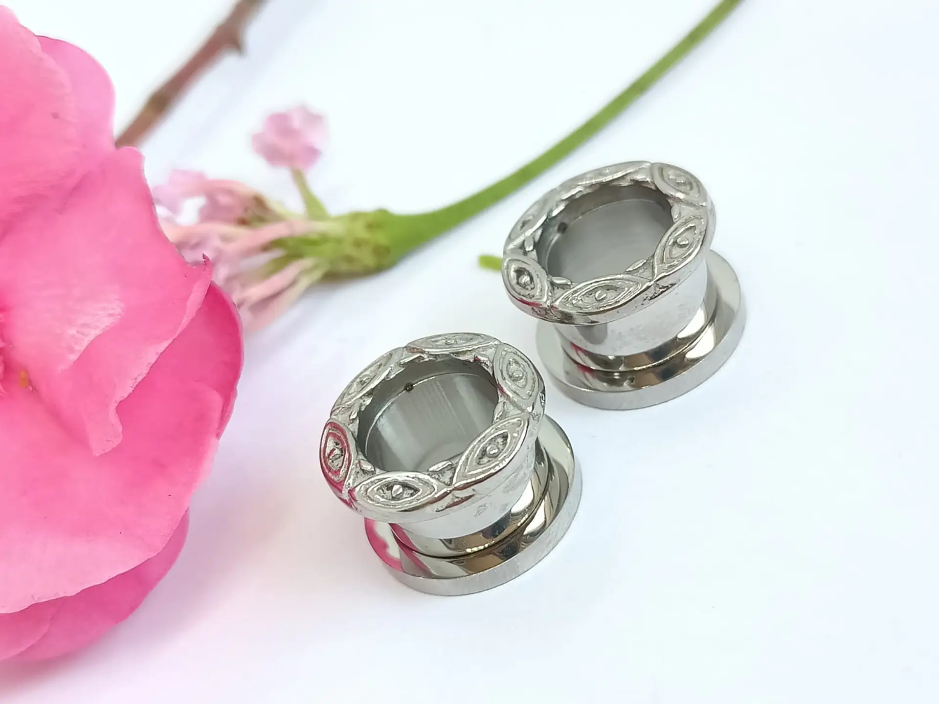 Aros Expansores Oreja Figura Tribal 10 mm y 12mm Acero Tunel Plug 8