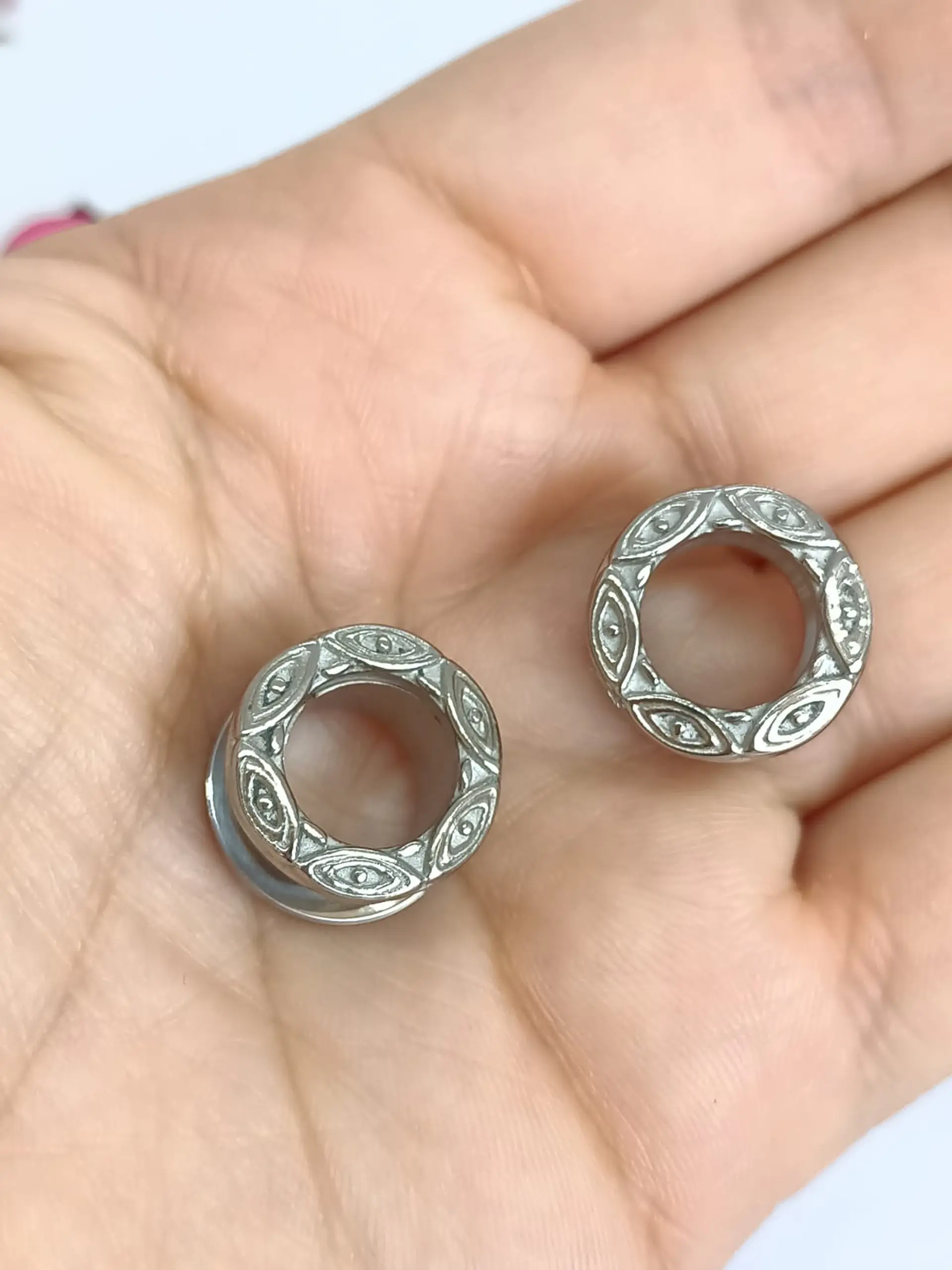 Aros Expansores Oreja Figura Tribal 10 mm y 12mm Acero Tunel Plug 9