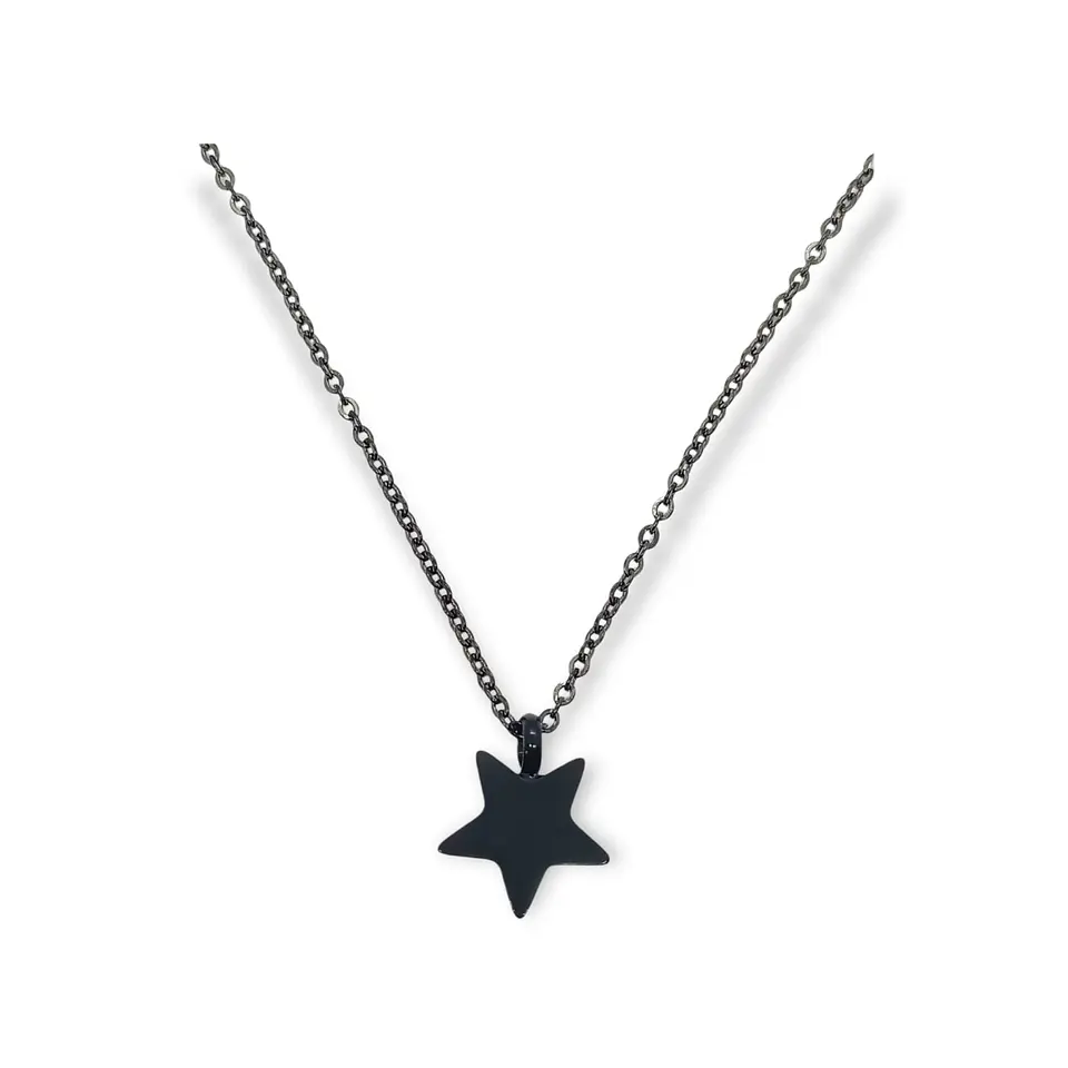 Cadena Colgante Urna Cremacion Estrella Plateada o negra  hipoalergénico con set para verter las cenizas 4