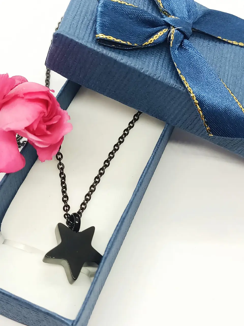 Cadena Colgante Urna Cremacion Estrella Plateada o negra  hipoalergénico con set para verter las cenizas 7