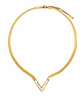 Colgante Forma V Gargantilla Acero Minimalista enchapado en Oro 18k - Miniatura 1