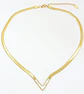 Colgante Forma V Gargantilla Acero Minimalista enchapado en Oro 18k - Miniatura 2