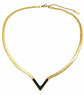 Colgante Forma V Gargantilla Acero Minimalista enchapado en Oro 18k - Miniatura 10