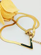 Colgante Forma V Gargantilla Acero Minimalista enchapado en Oro 18k - Miniatura 15