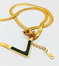 Colgante Forma V Gargantilla Acero Minimalista enchapado en Oro 18k - Miniatura 16