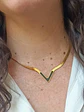 Colgante Forma V Gargantilla Acero Minimalista enchapado en Oro 18k - Miniatura 20