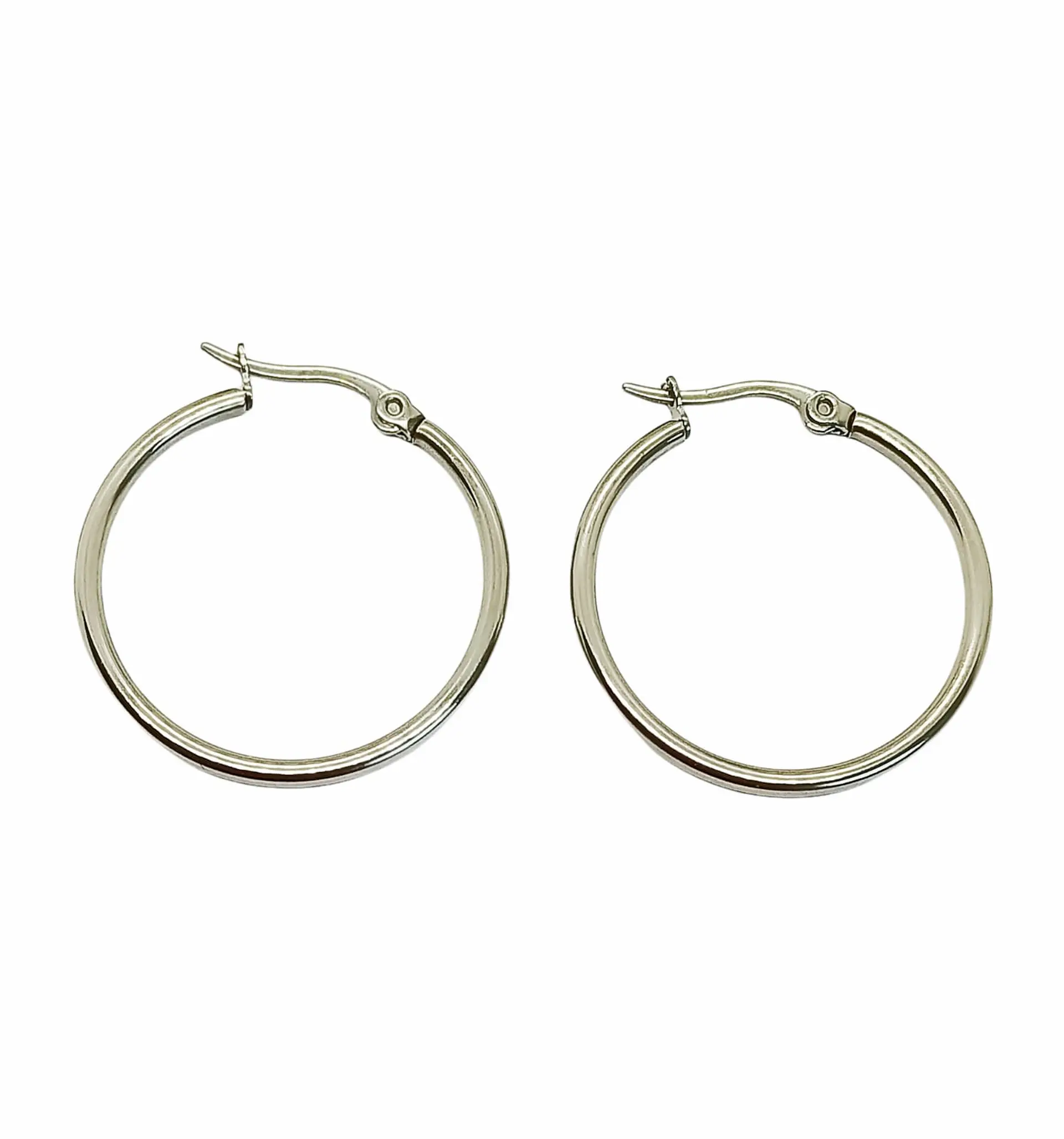 Argollas hoop hipoalergénicas 25Mm Plateadas 1