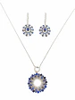 Set Collar Joya Zafiro Azul Aros Plata 925 Gema Saphire Blue - Miniatura 1