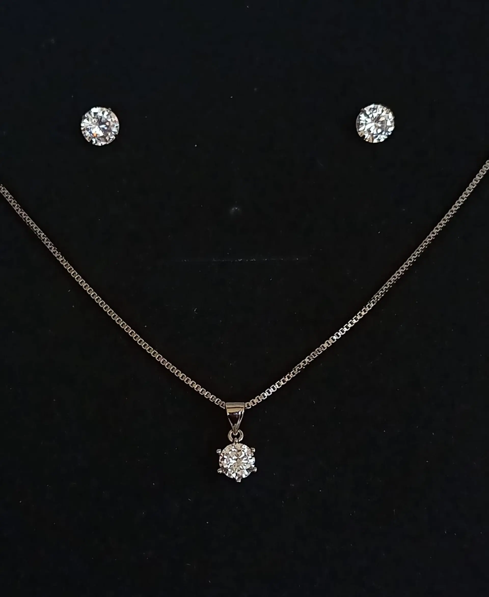 Set Conjunto Cadena Veneciana Aro Punto De Luz Plata Sublime 7