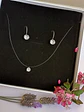 Set Conjunto Collar Nylon Argolla Punto De Luz Plata 925 - Miniatura 2
