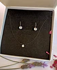 Set Conjunto Collar Nylon Argolla Punto De Luz Plata 925 - Miniatura 7