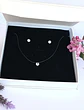 Set Conjunto Collar Nylon Aros Punto De Luz 9mm Plata 925 - Miniatura 6