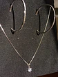 Set Conjunto Cadena Veneciana Argollas Grande Zirconia Plata - Miniatura 6