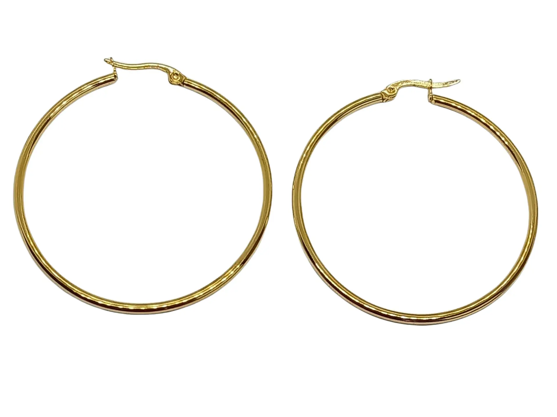 Argollas hoop 45Mm Chapadas en oro 18kl 1