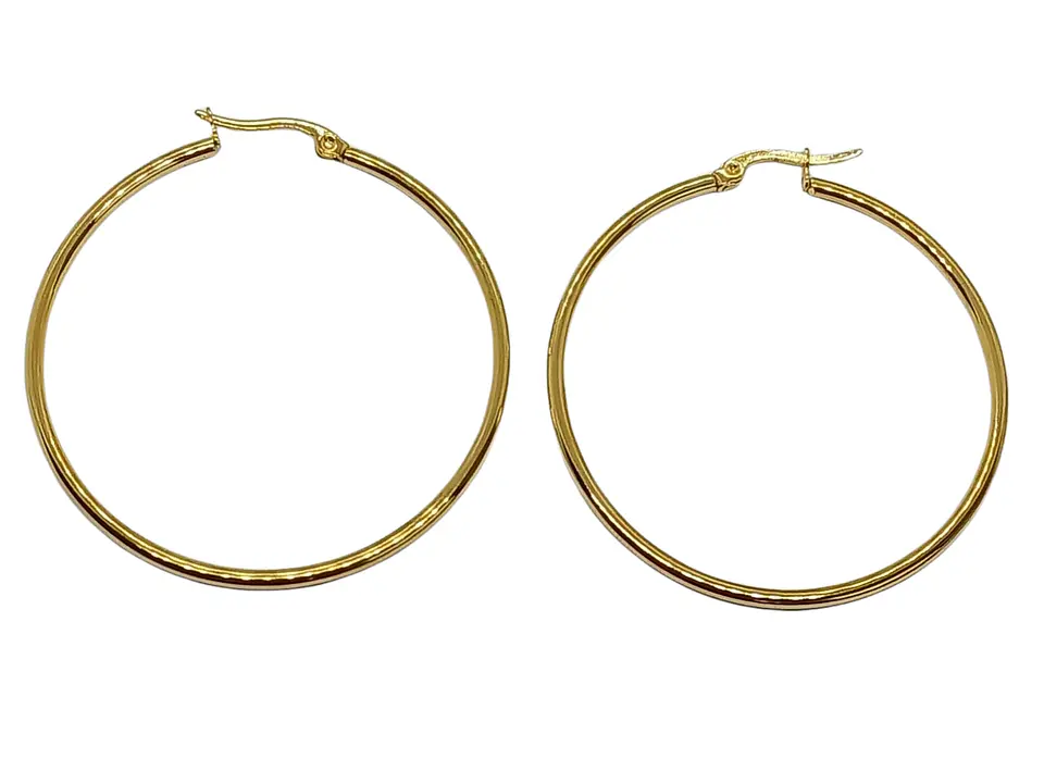 Argollas hoop 45Mm Chapadas en oro 18kl 1