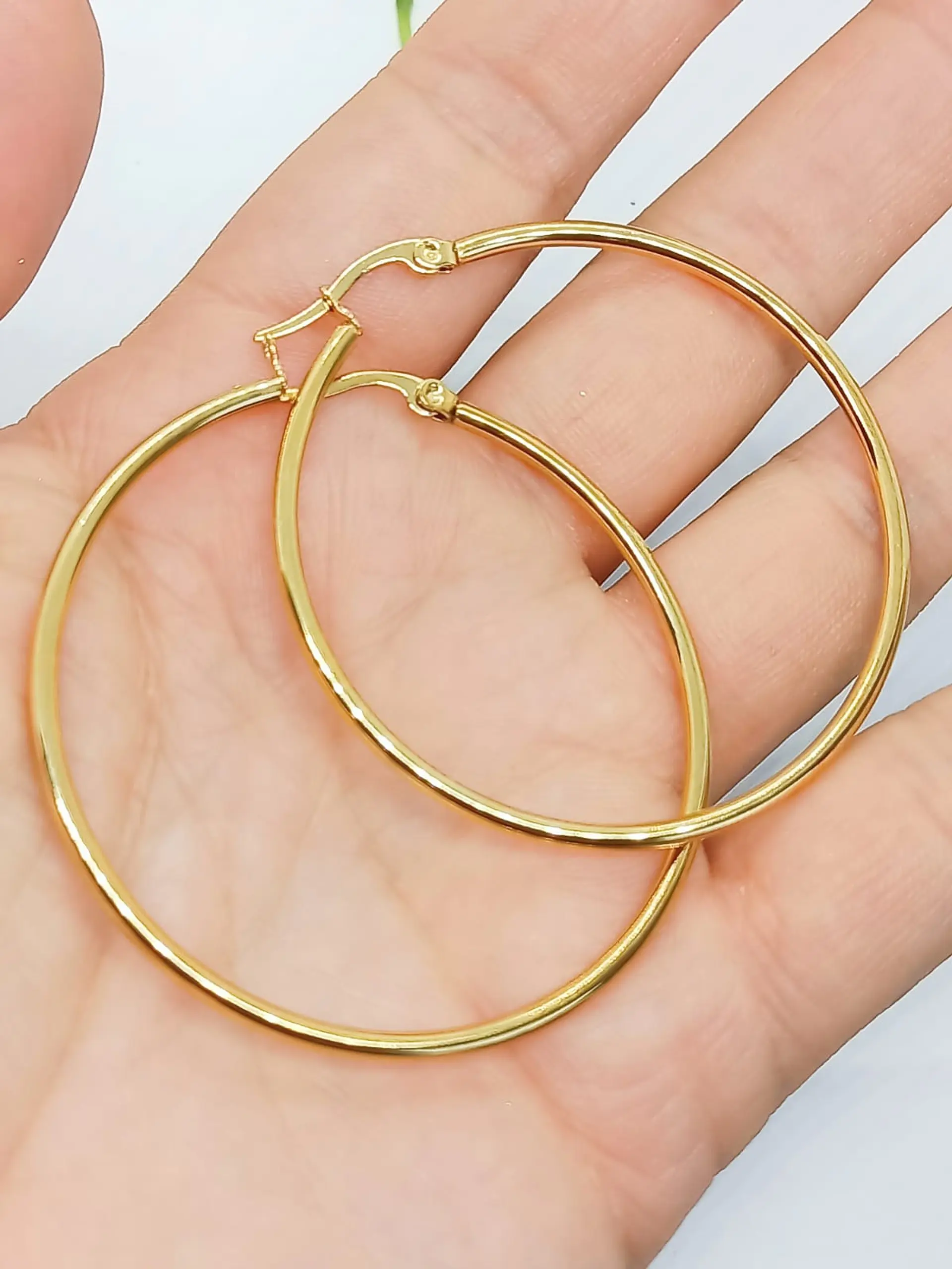 Argollas hoop 45Mm Chapadas en oro 18kl 5