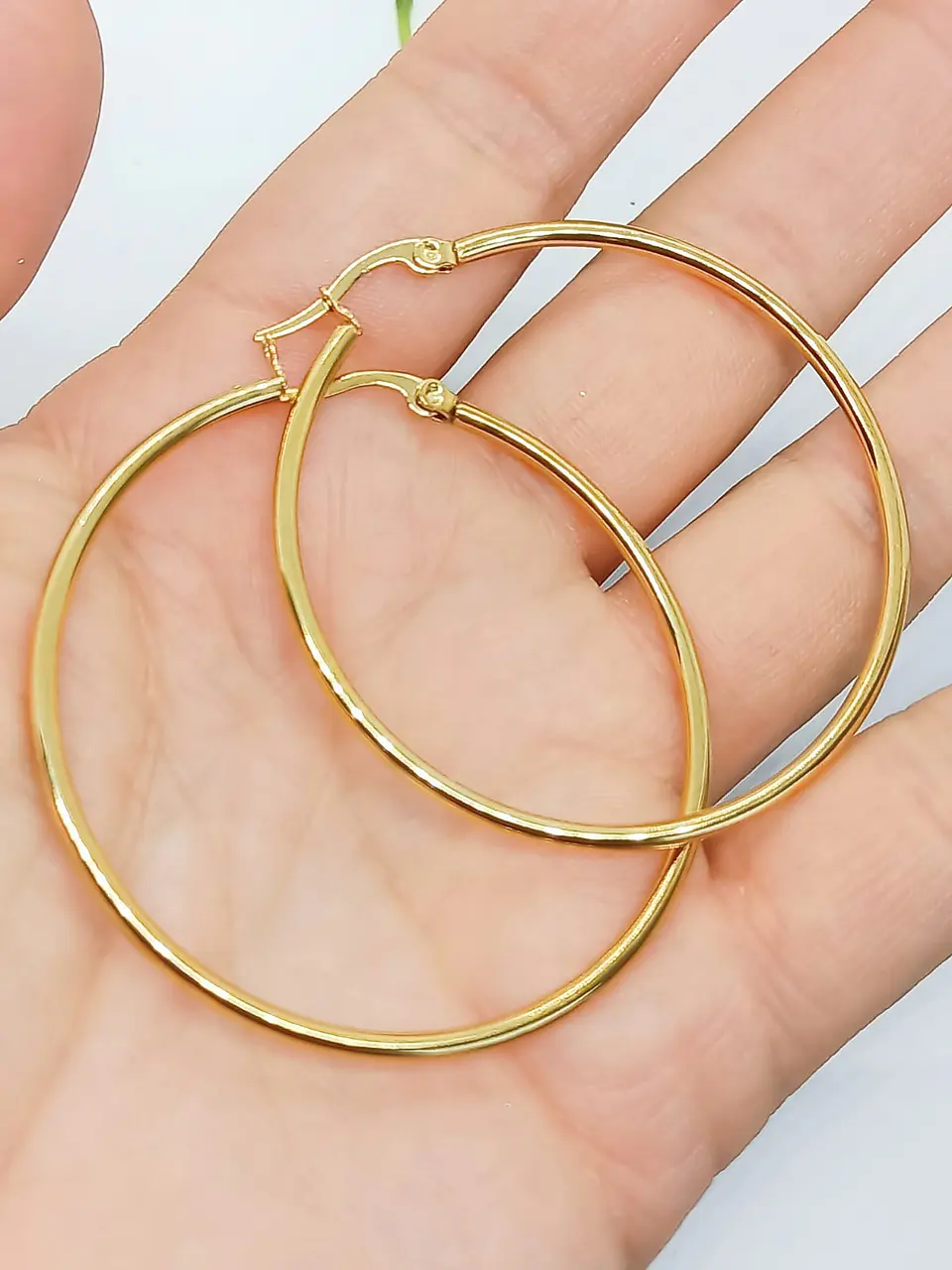 Argollas hoop 45Mm Chapadas en oro 18kl 5