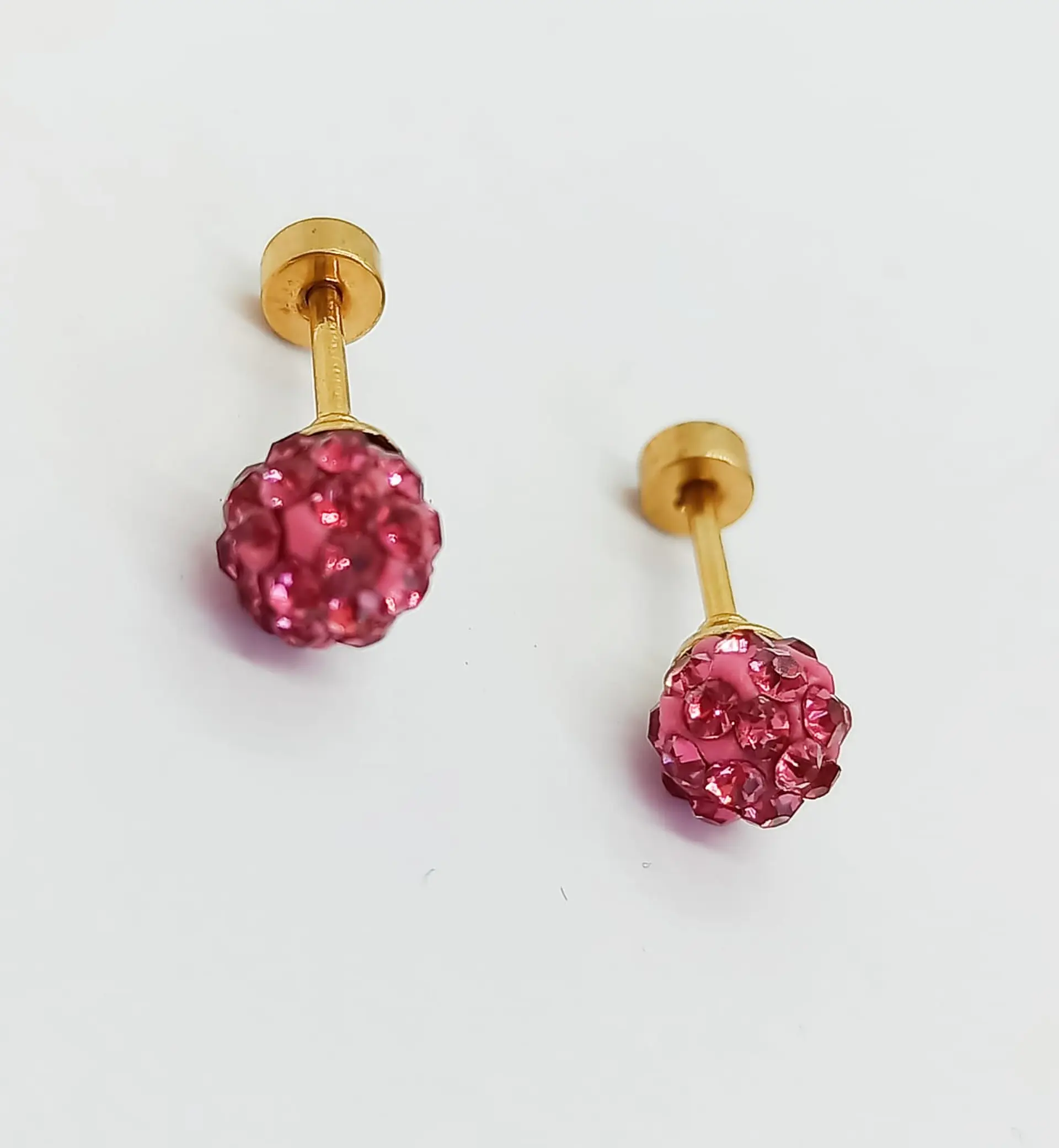 Aros Seguridad Punto De Luz Acero Bola De Fuego Chapado Oro 26
