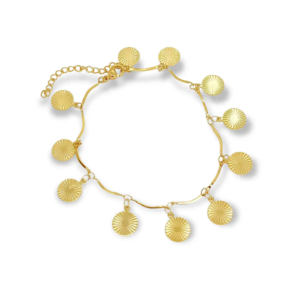 Tobilleras Monedas Pulseras Tobillo Ajustable Bohemia enchapada en oro 18k 1