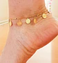 Tobilleras Monedas Pulseras Tobillo Ajustable Bohemia enchapada en oro 18k - Miniatura 3