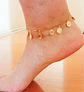 Tobilleras Monedas Pulseras Tobillo Ajustable Bohemia enchapada en oro 18k - Miniatura 4
