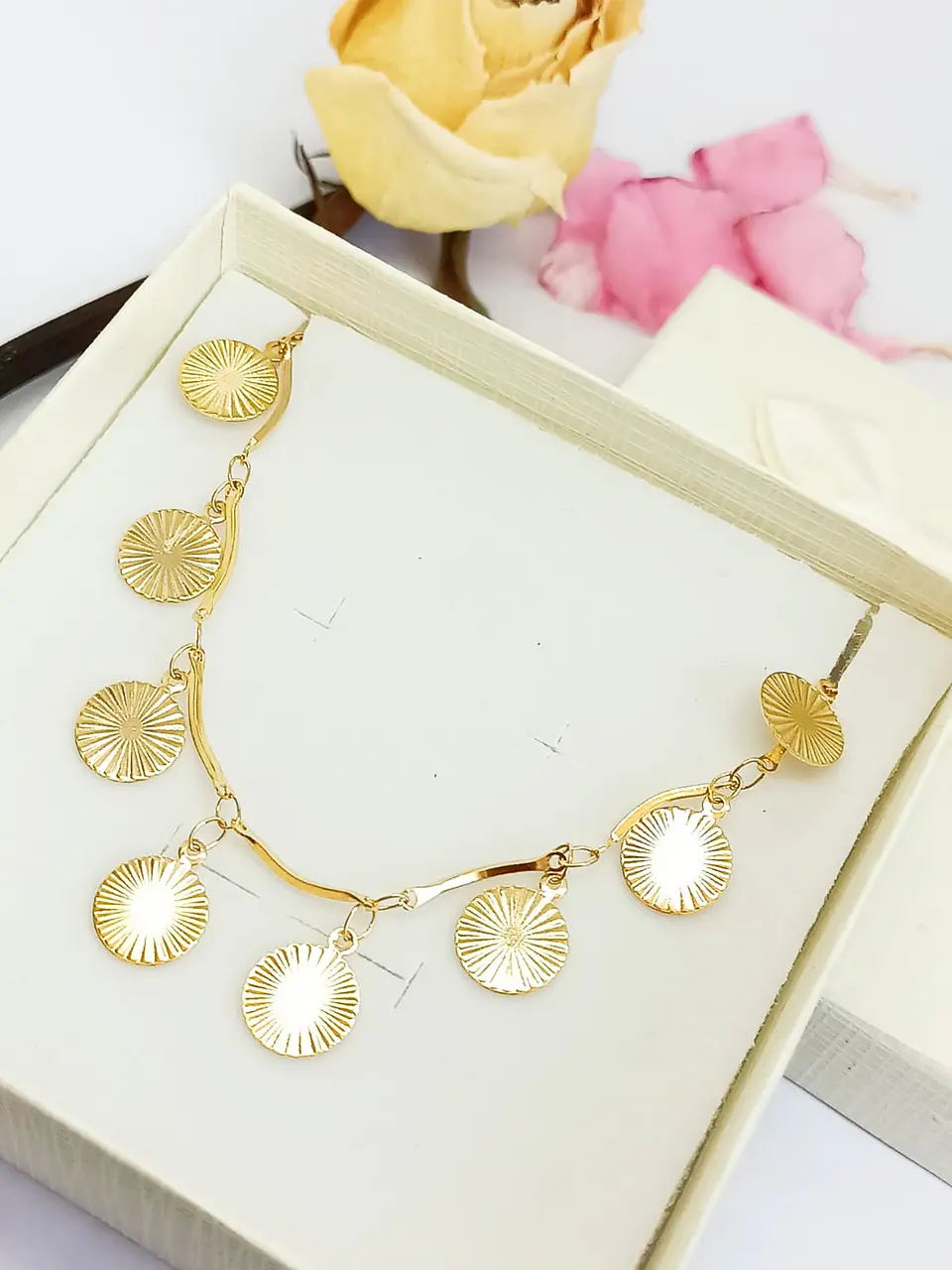 Tobilleras Monedas Pulseras Tobillo Ajustable Bohemia enchapada en oro 18k 5