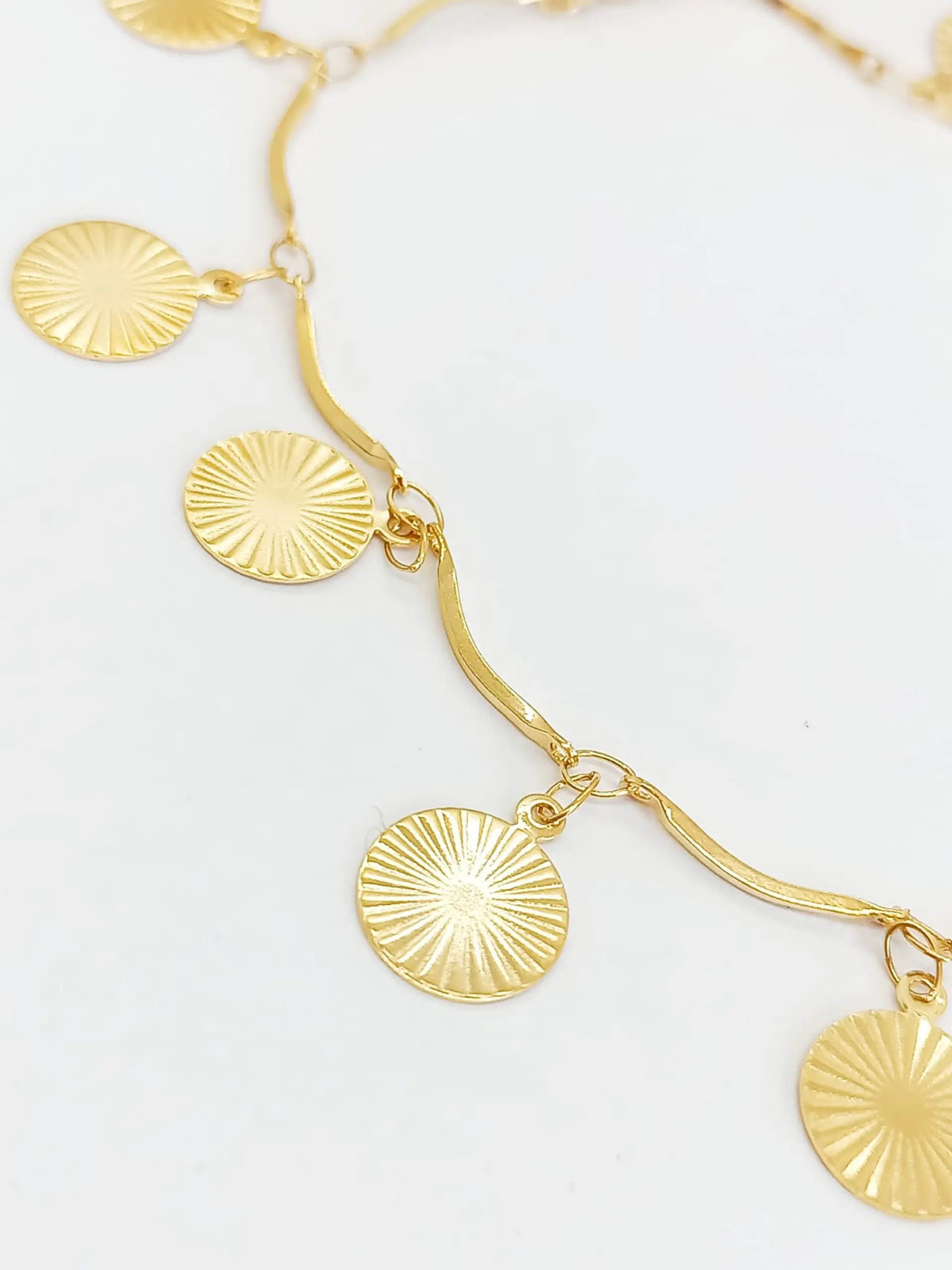 Tobilleras Monedas Pulseras Tobillo Ajustable Bohemia enchapada en oro 18k 7