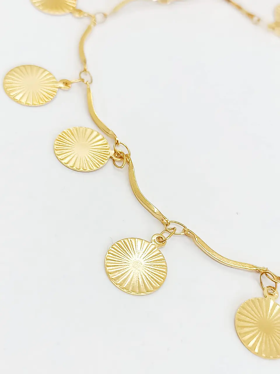 Tobilleras Monedas Pulseras Tobillo Ajustable Bohemia enchapada en oro 18k 7