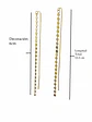 Aros largos plata fina ley S925 con baño de oro elegantes minimalistas - Miniatura 7