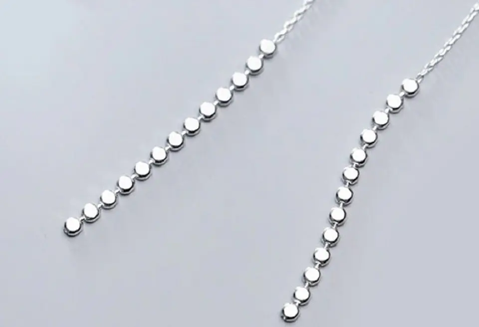 Aros largos plata fina ley S925 con baño de oro elegantes minimalistas 9