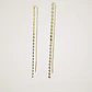 Aros largos plata fina ley S925 con baño de oro elegantes minimalistas - Miniatura 11