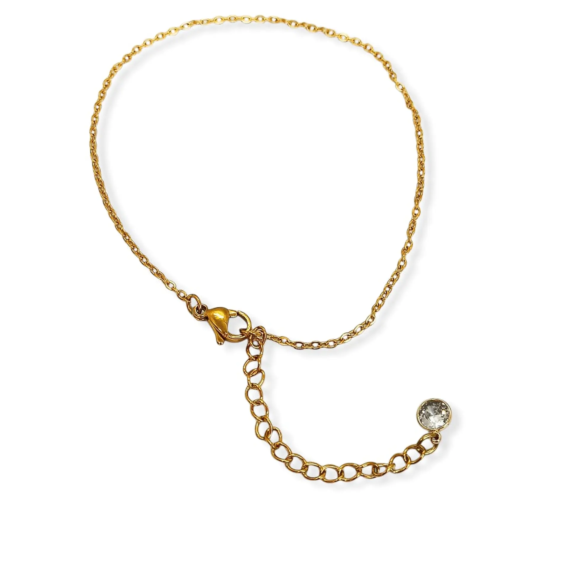 Tobilleras Pulseras Ajustables Minimalista Acero bañado en Oro 1