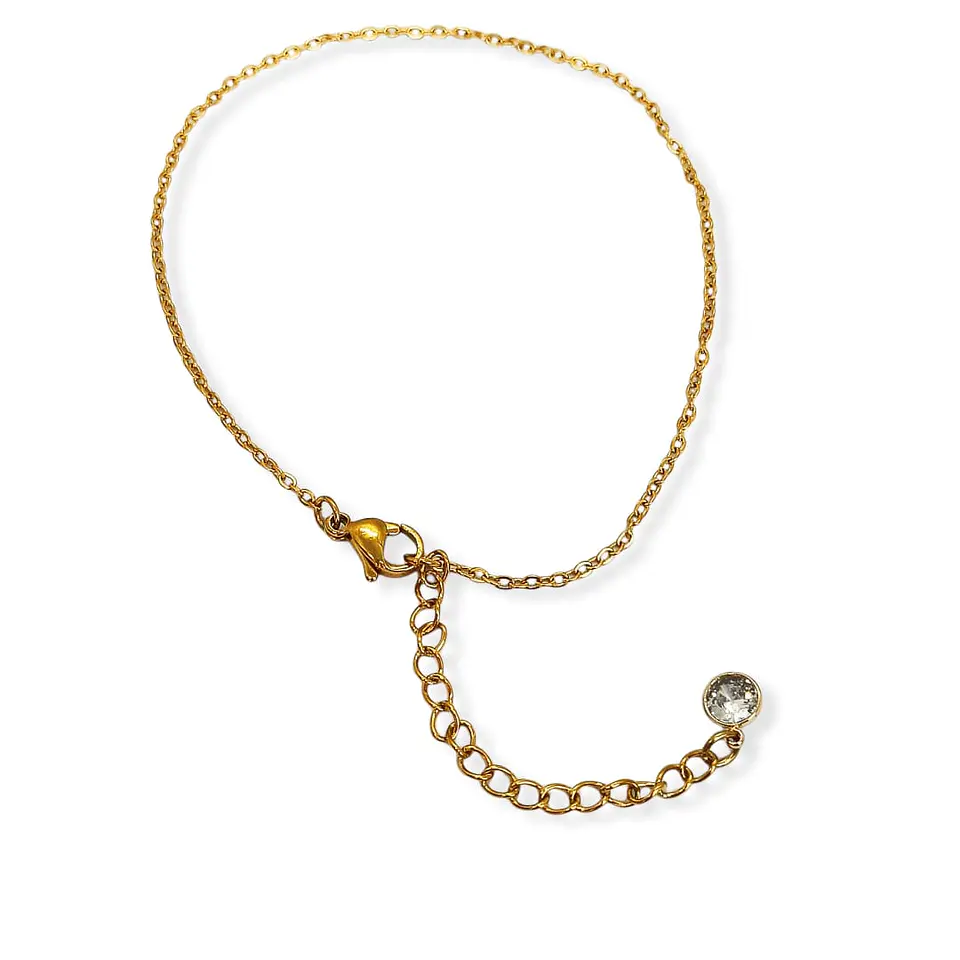Tobilleras Pulseras Ajustables Minimalista Acero bañado en Oro 1