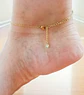 Tobilleras Pulseras Ajustables Minimalista Acero bañado en Oro - Miniatura 2