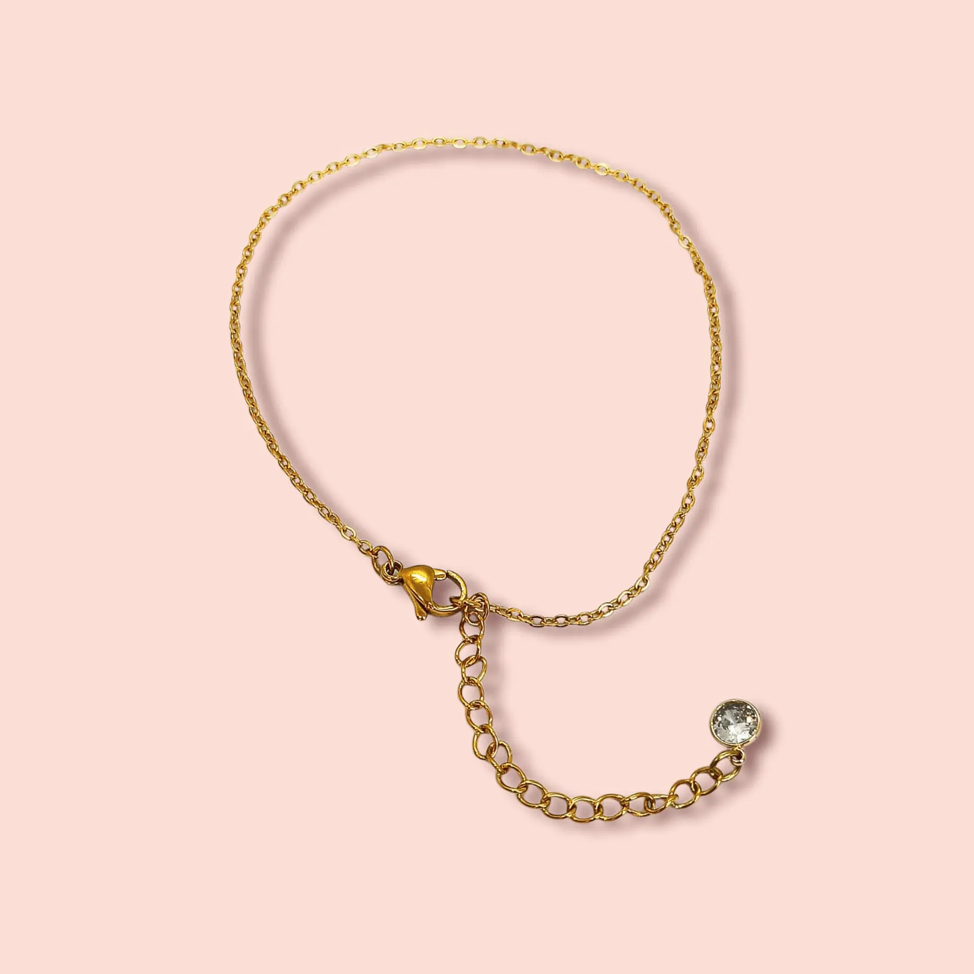 Tobilleras Pulseras Ajustables Minimalista Acero bañado en Oro 3